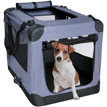 ARF PETS Dog Soft Crate 27 Inch Kennel – Soft Sided 3 Door Folding Travel Carrier APSC0026